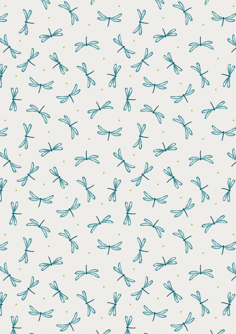 Lewis & Irene - On the Lake - Dragonflies on Cream