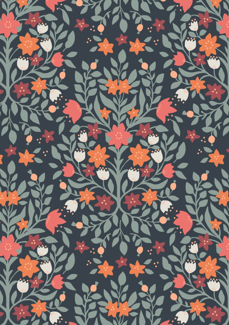 Lewis & Irene - Folk Floral - Damask