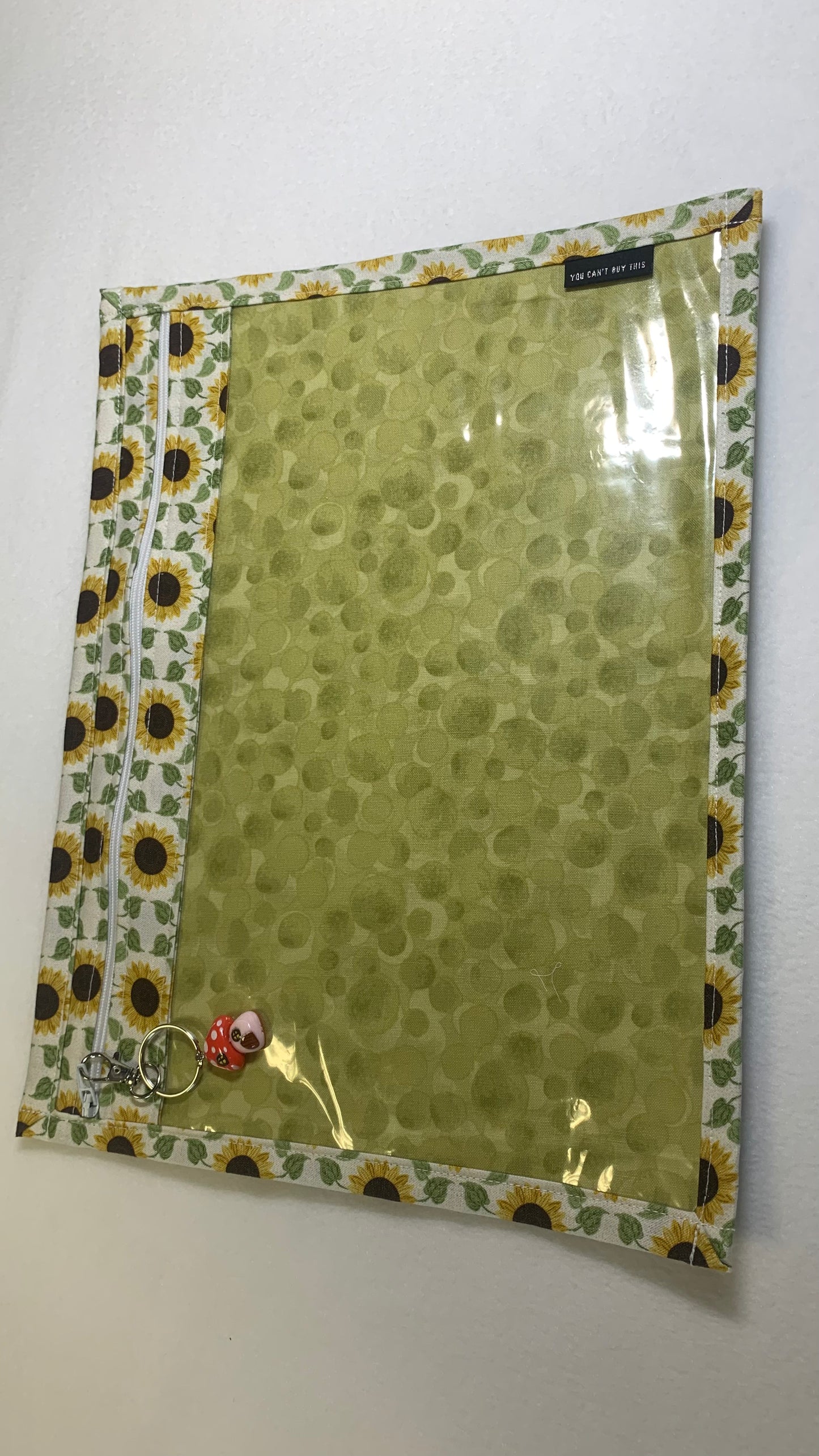 13x10 Vinyl Fronted Project Bag - Sunflowers on Green