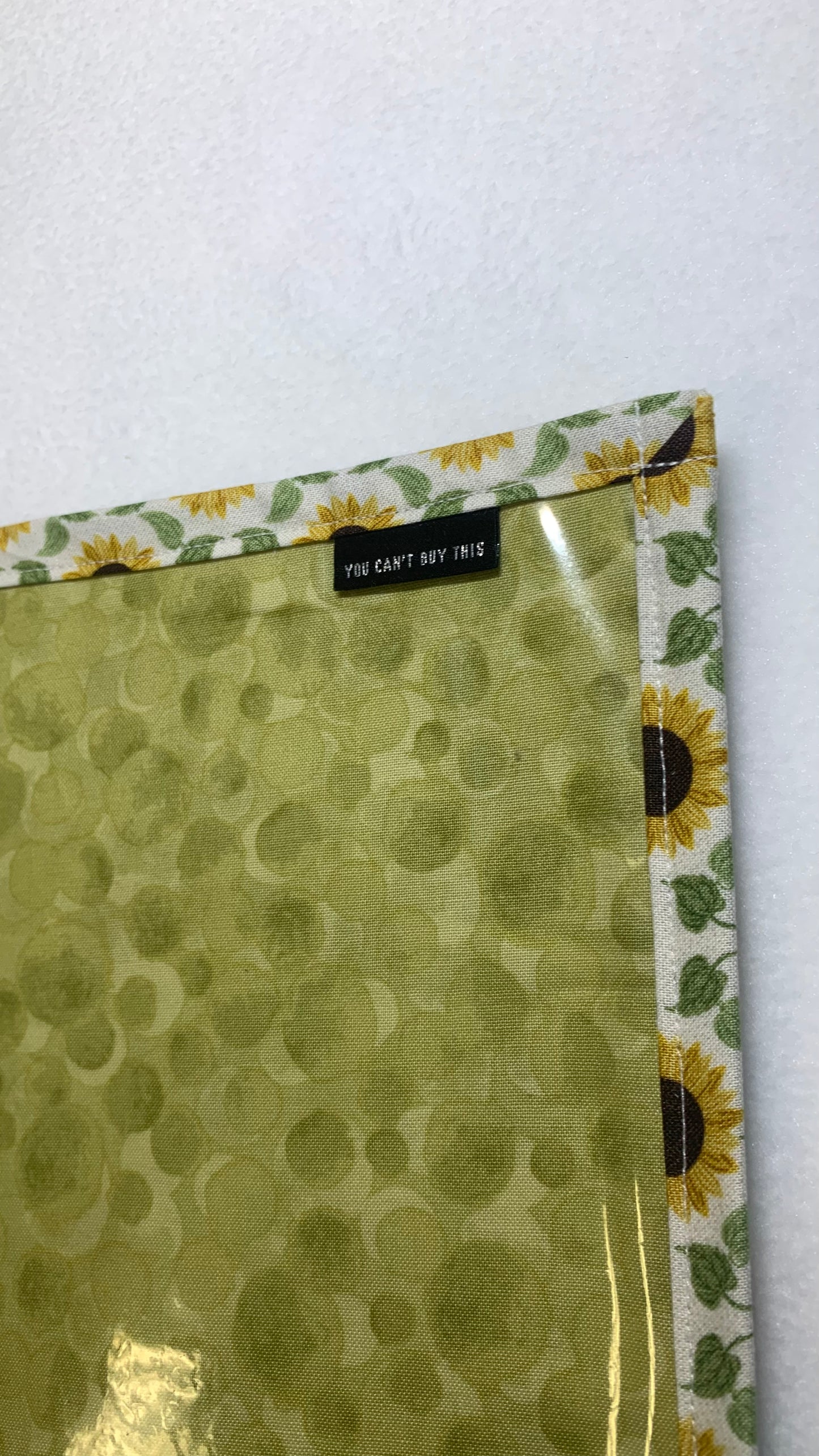 13x10 Vinyl Fronted Project Bag - Sunflowers on Green