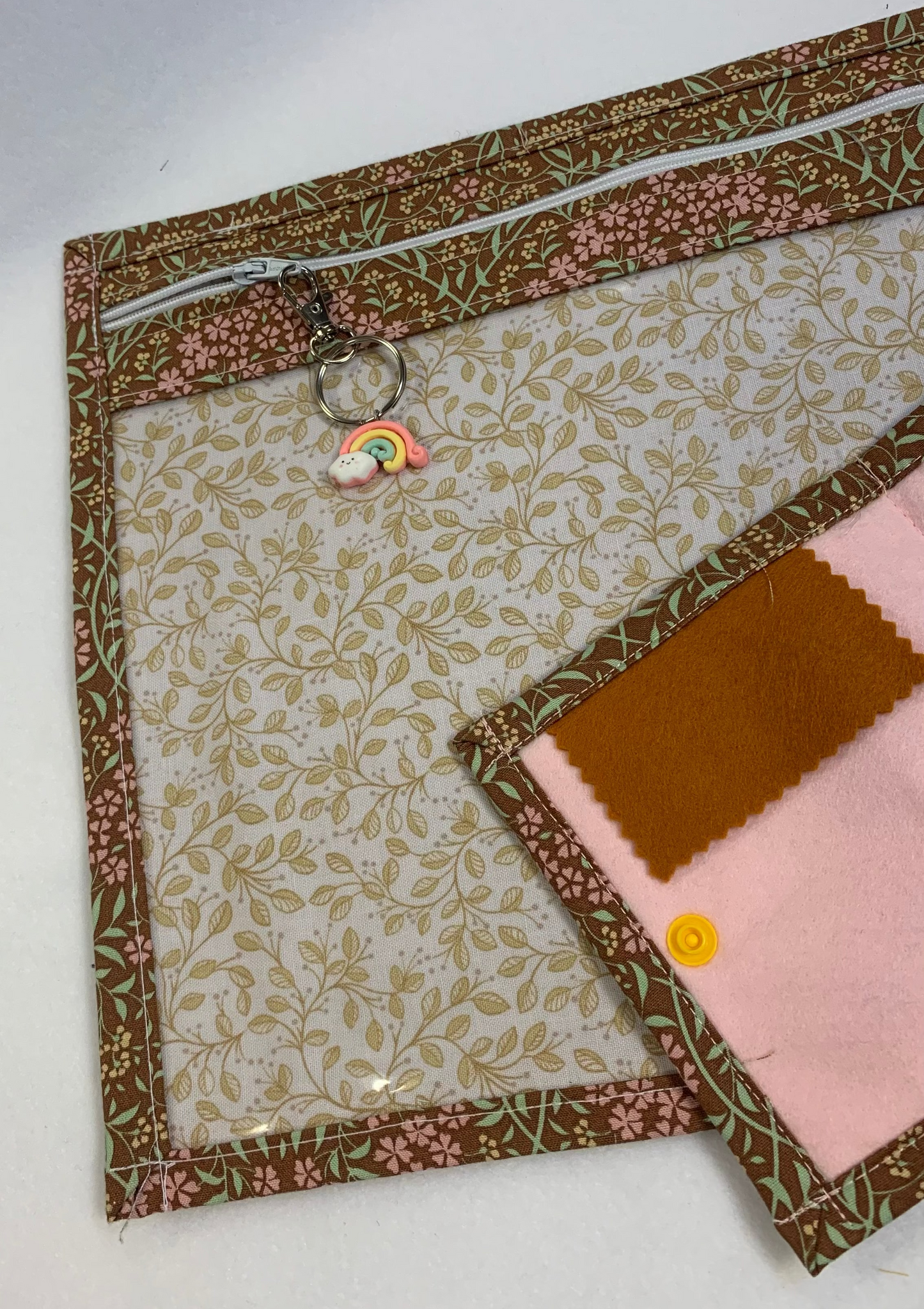 13x10 Vinyl Fronted Project Bag and Needlebook Set - Tilda Sanctuary Floral Dark
