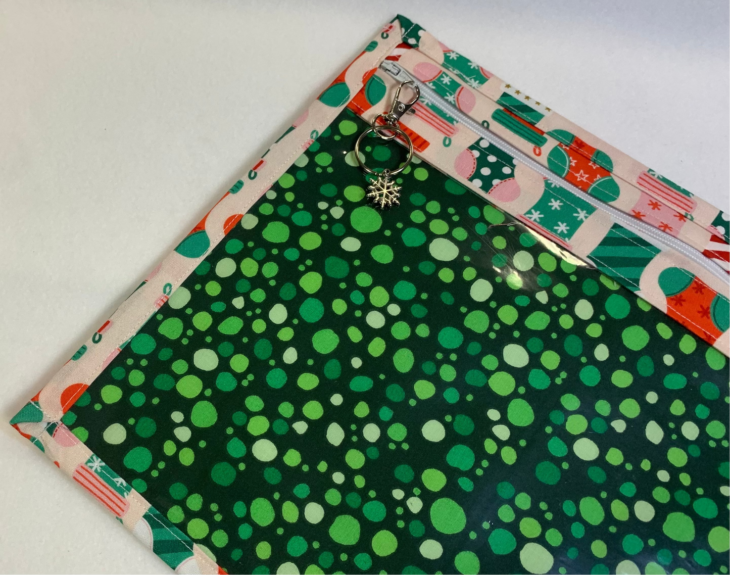 13x10 Vinyl Fronted Project Bag - Joyful Stockings