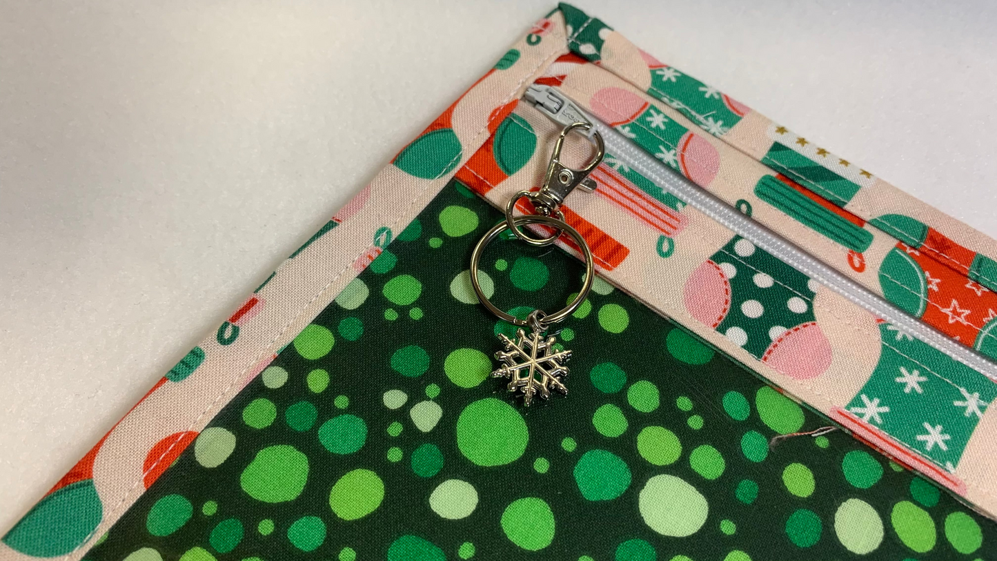 13x10 Vinyl Fronted Project Bag - Joyful Stockings