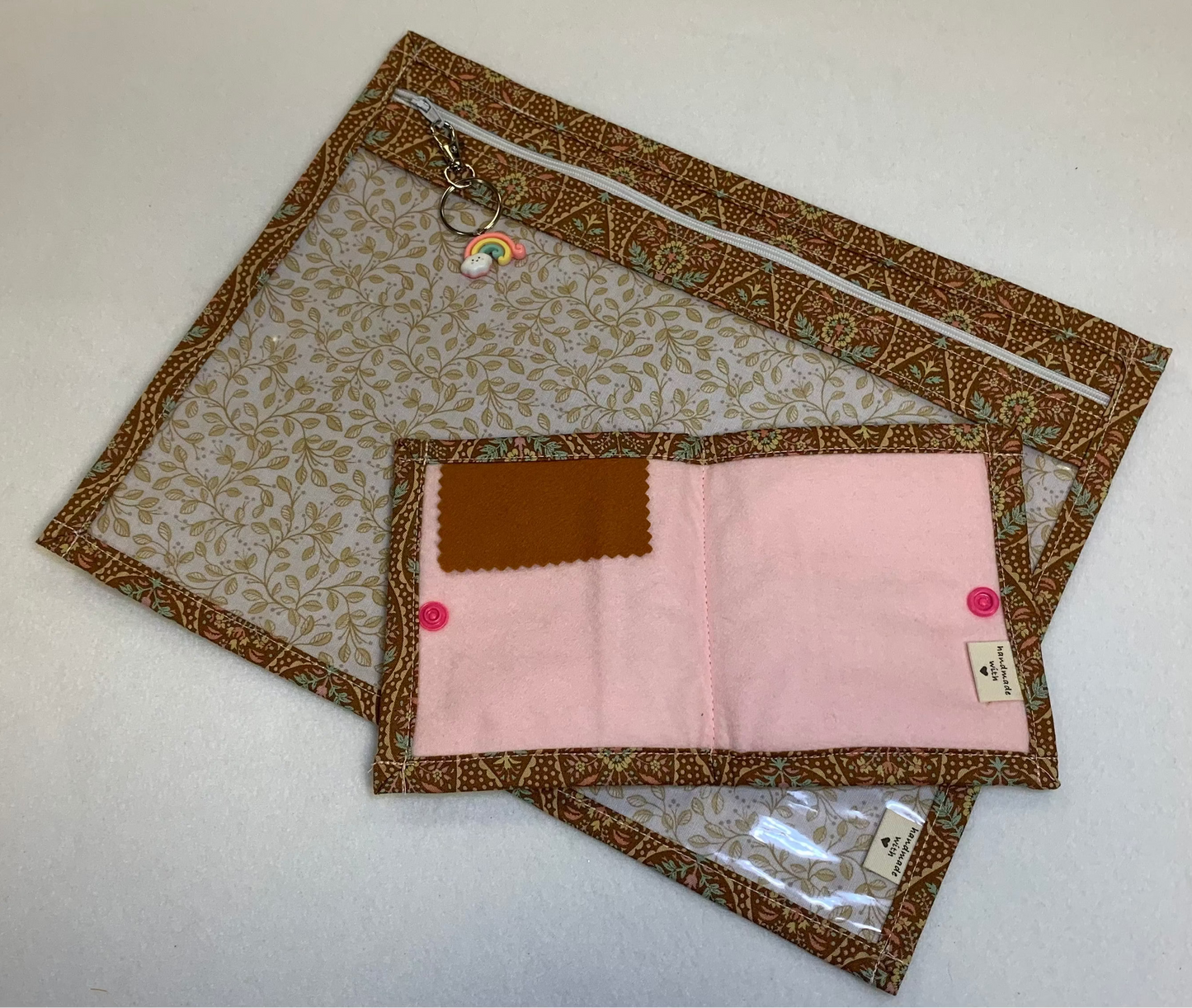 13x10 Vinyl Fronted Project Bag and Needlebook Set - Tilda Sanctuary Floral Light