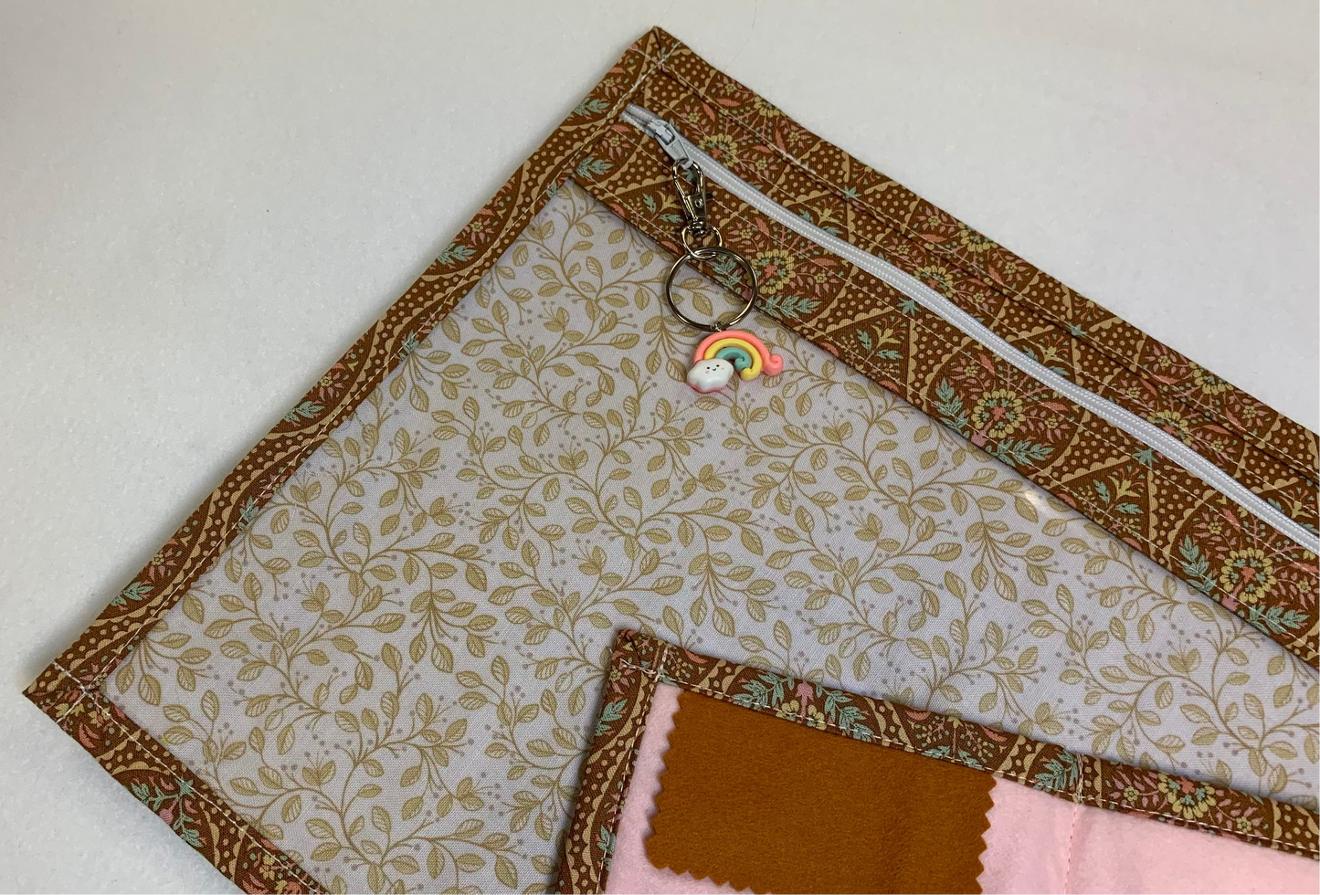 13x10 Vinyl Fronted Project Bag and Needlebook Set - Tilda Sanctuary Floral Dark