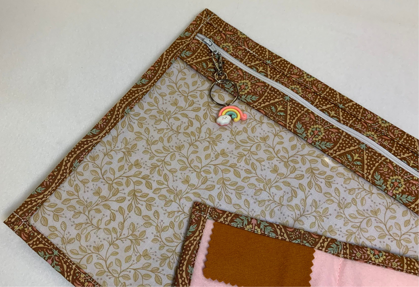 13x10 Vinyl Fronted Project Bag and Needlebook Set - Tilda Sanctuary Floral Light