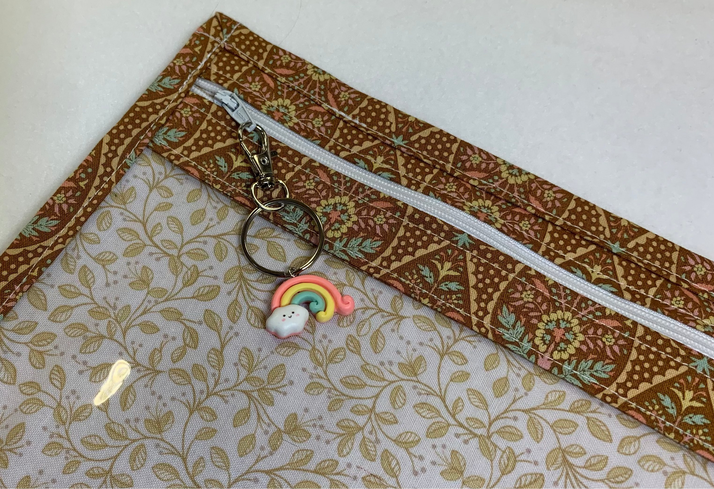 13x10 Vinyl Fronted Project Bag and Needlebook Set - Tilda Sanctuary Floral Dark