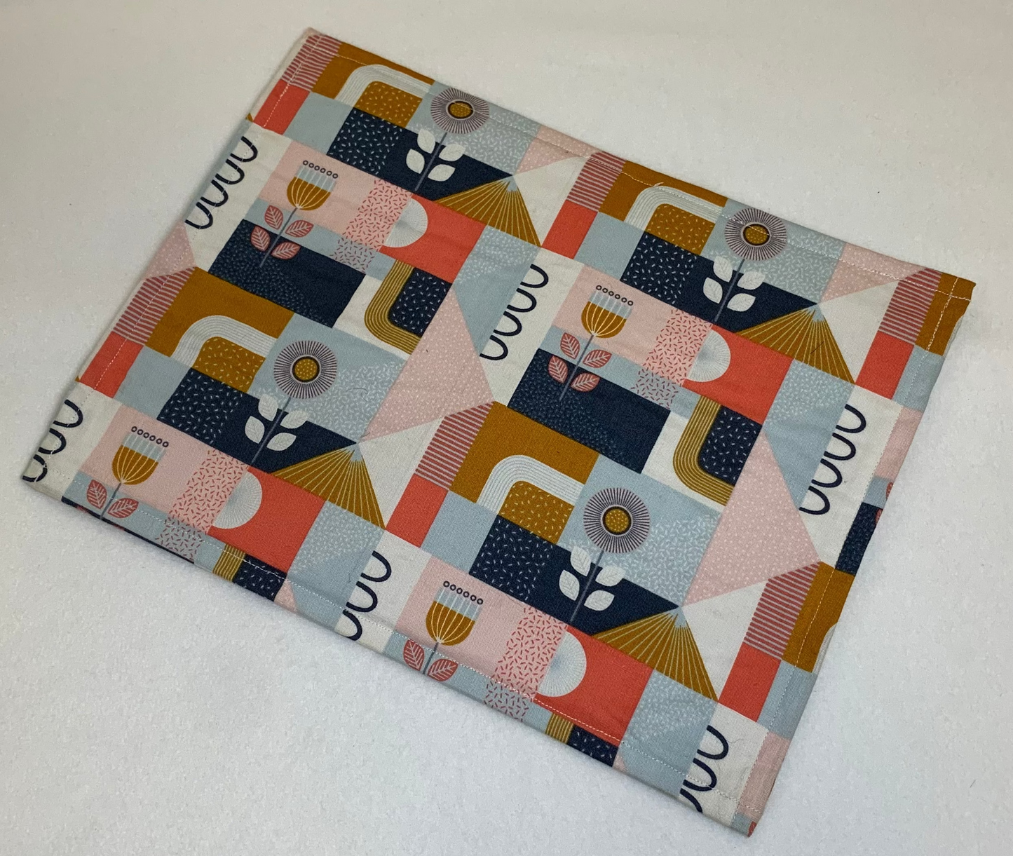 13x10 Vinyl Fronted Project Bag - Pink Geometric
