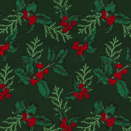 Rose & Hubble - Holly Bunches on Green