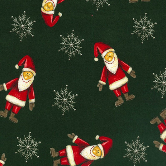 Rose & Hubble - Floating Santas on Green