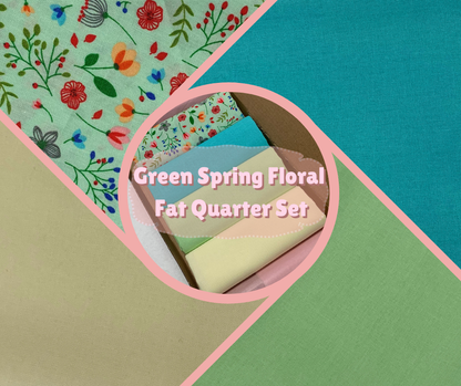 Green Spring Floral Fat Quarter Set