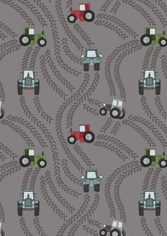 Lewis & Irene - Piggie Tails - Tractor Trails On Grey