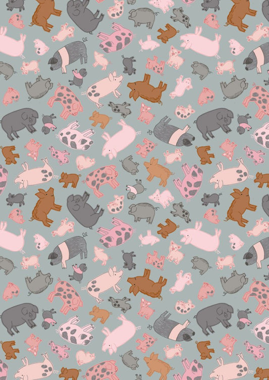 Lewis & Irene - Piggie Tails - Piggies on Grey