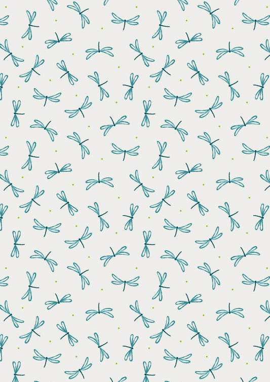 Lewis & Irene - On the Lake - Dragonflies on Cream