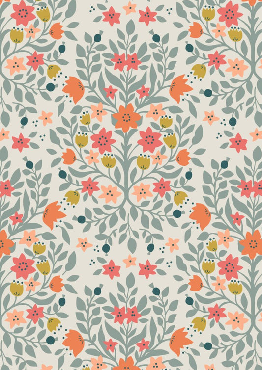 Lewis & Irene - Folk Floral - Damask