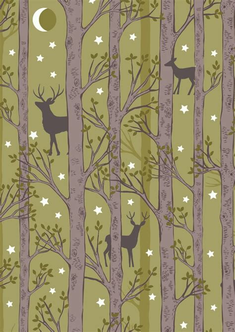 Lewis & Irene - Night-time in Bluebell Wood on Leaf Green