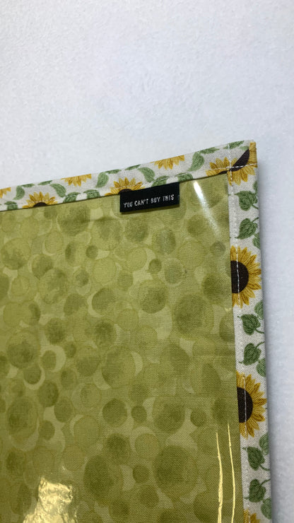 13x10 Vinyl Fronted Project Bag - Sunflowers on Green