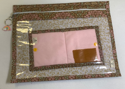 13x10 Vinyl Fronted Project Bag With Needle Book - Tilda Florals