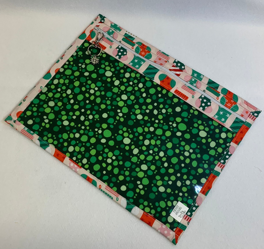 13x10 Vinyl Fronted Project Bag - Joyful Stockings
