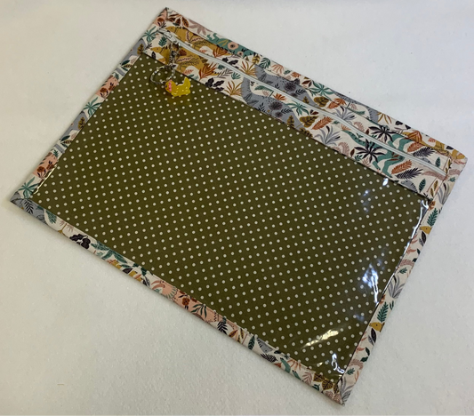 13x10 Vinyl Fronted project Bag - Happy Dinosaurs