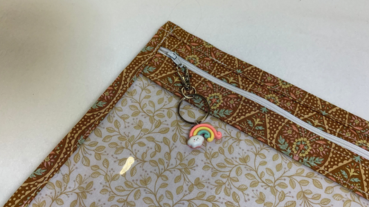 13x10 Vinyl Fronted Project Bag and Needlebook Set - Tilda Sanctuary Floral Light