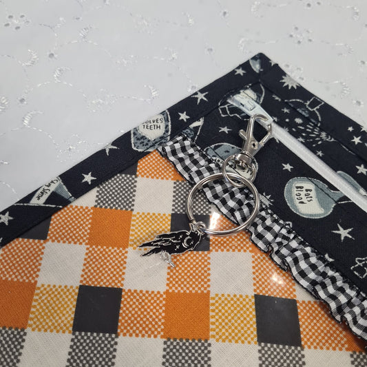 8x10 Vinyl Fronted Project Bag - Spooky Potions with Checker Trim