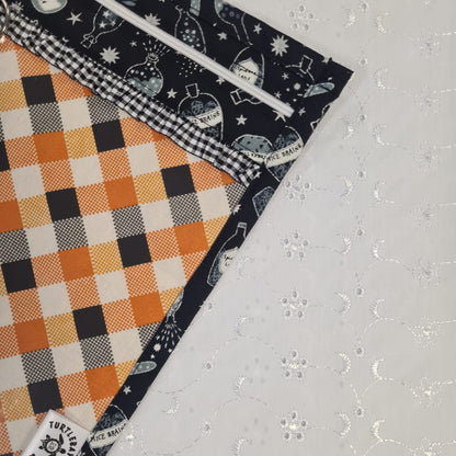 8x10 Vinyl Fronted Project Bag - Spooky Potions with Checker Trim