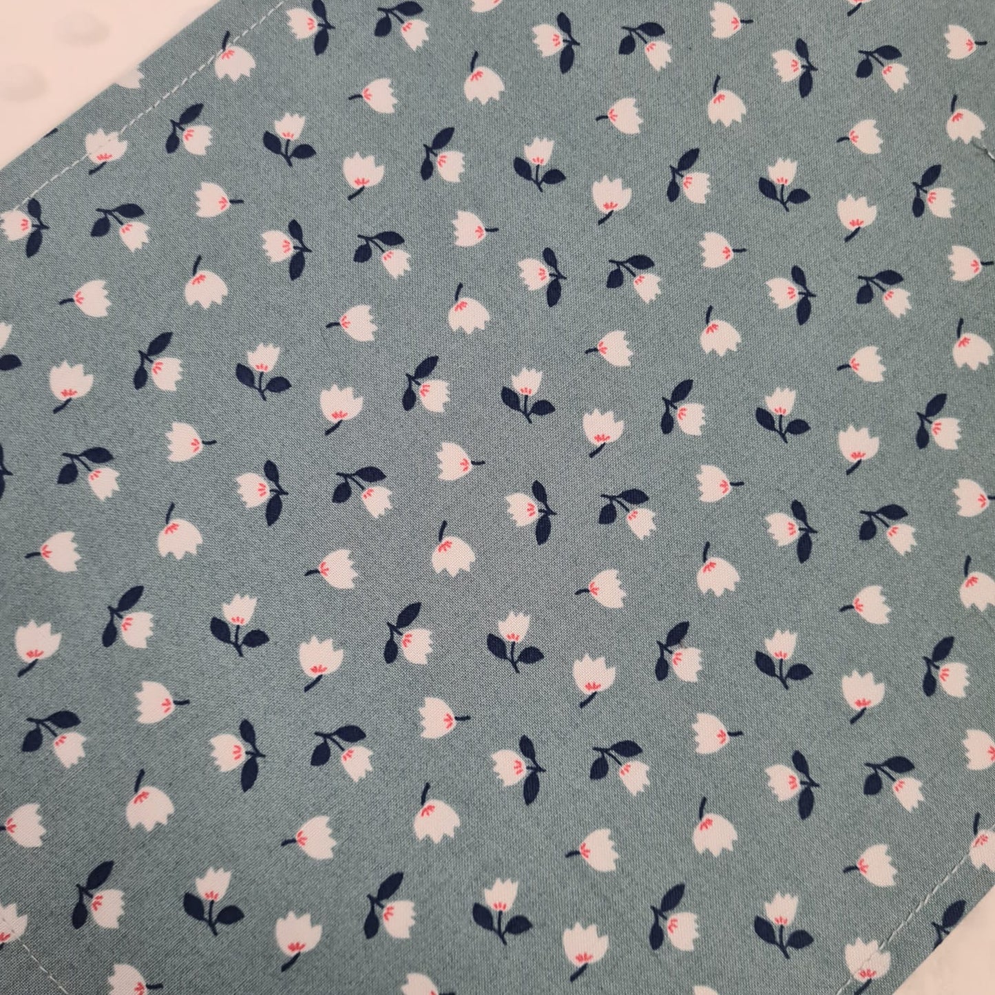 13x10 Vinyl Fronted Project Bag - Petite Folk Floral with Lace Trim