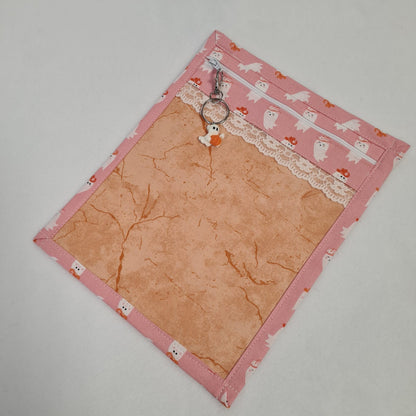8x10 Vinyl Fronted Project Bag - Cowboy Ghosts with Lace Trim