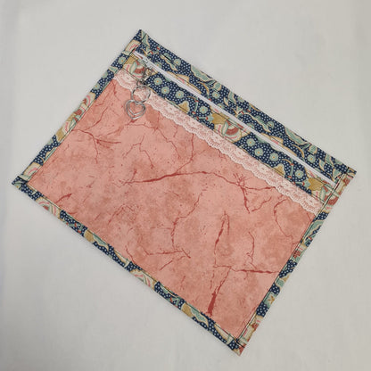 13x10 Vinyl Fronted Project Bag - Tilda Eden with Lace Trim