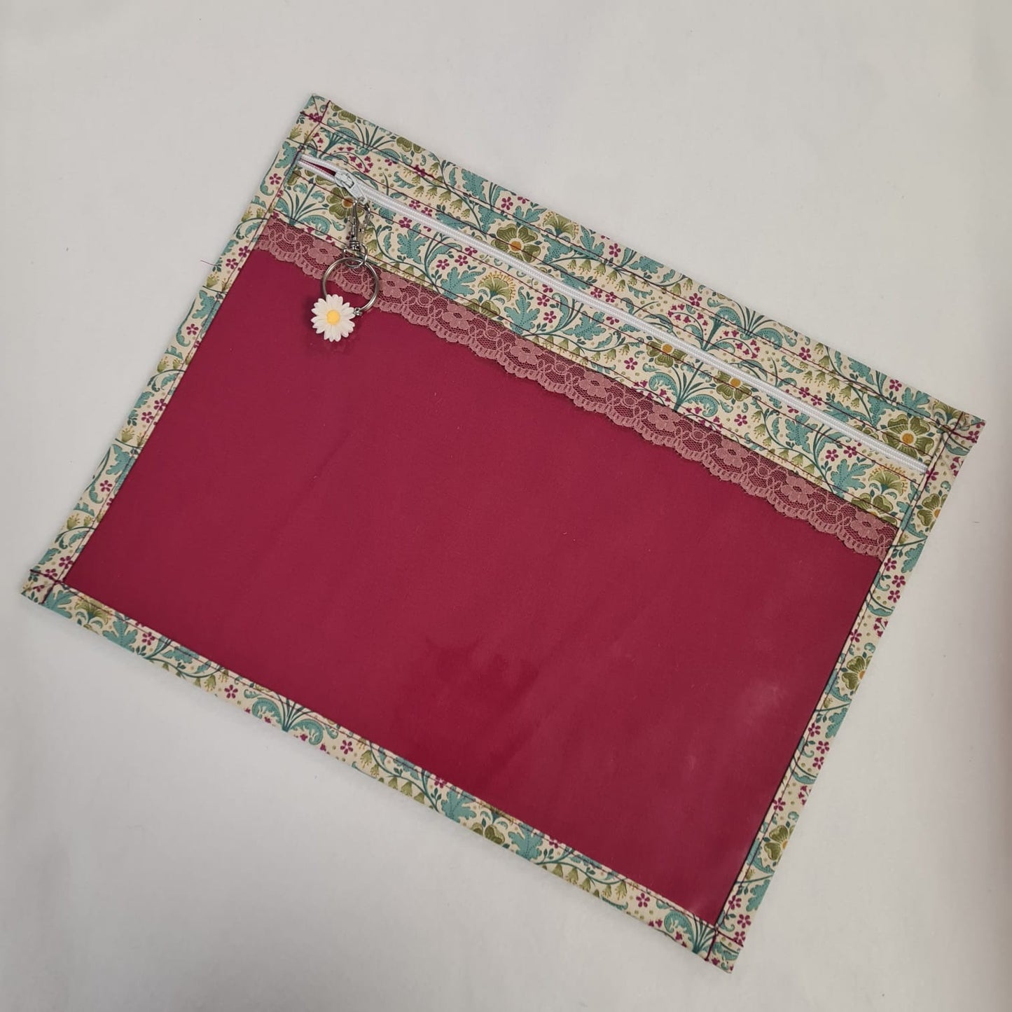 13x10 Vinyl Fronted Project Bag - Tilda Elenora with Lace Trim