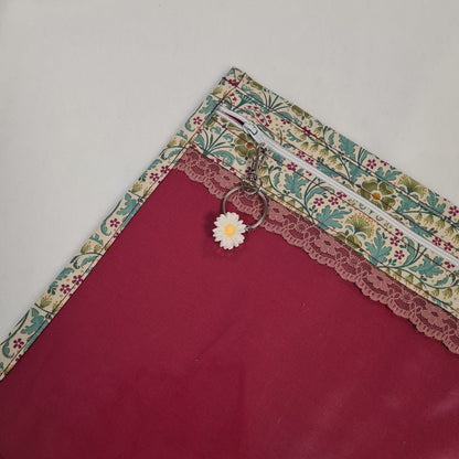 13x10 Vinyl Fronted Project Bag - Tilda Elenora with Lace Trim