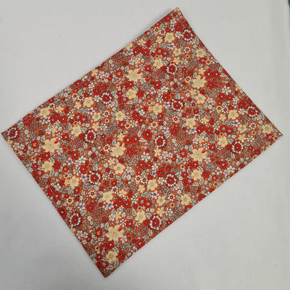 13x10 Vinyl Fronted Project Bag - Ditsy Floral on Yellow with Lace Trim