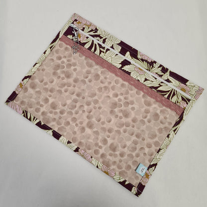 13x10 Vinyl Fronted Project Bag - Purple Floral