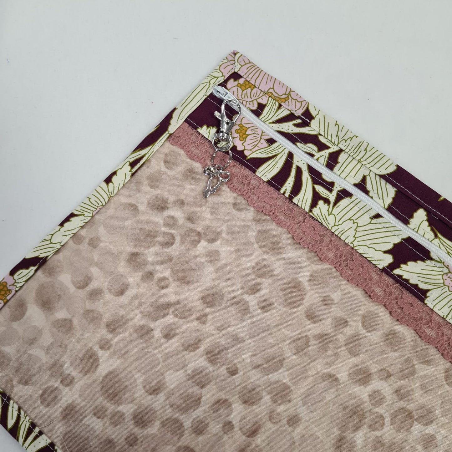 13x10 Vinyl Fronted Project Bag - Purple Floral
