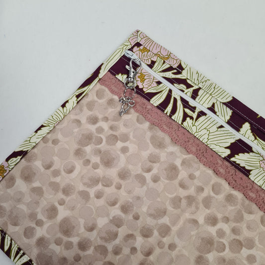 13x10 Vinyl Fronted Project Bag - Purple Floral