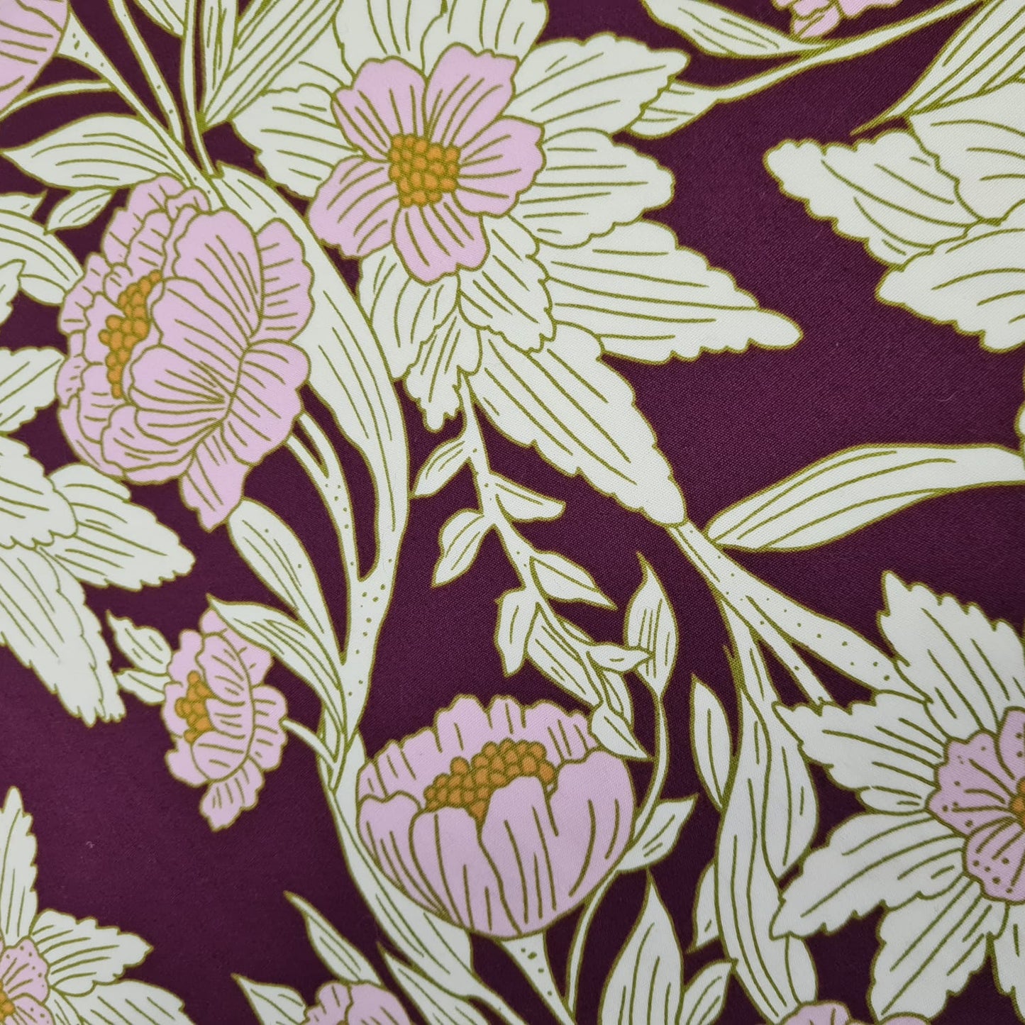 13x10 Vinyl Fronted Project Bag - Purple Floral