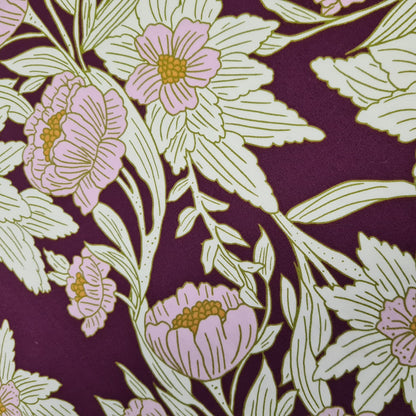 13x10 Vinyl Fronted Project Bag - Purple Floral