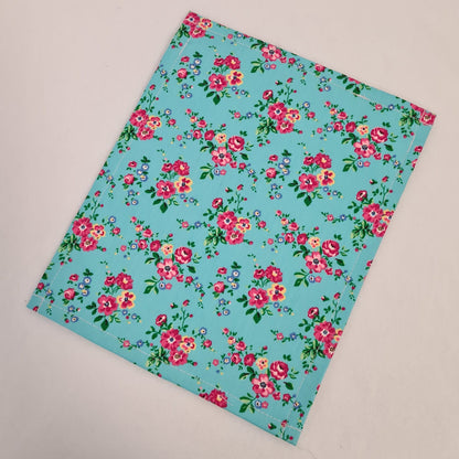 8x10 Vinyl Fronted Project Bag - Blue Spring Floral with Lace Trim