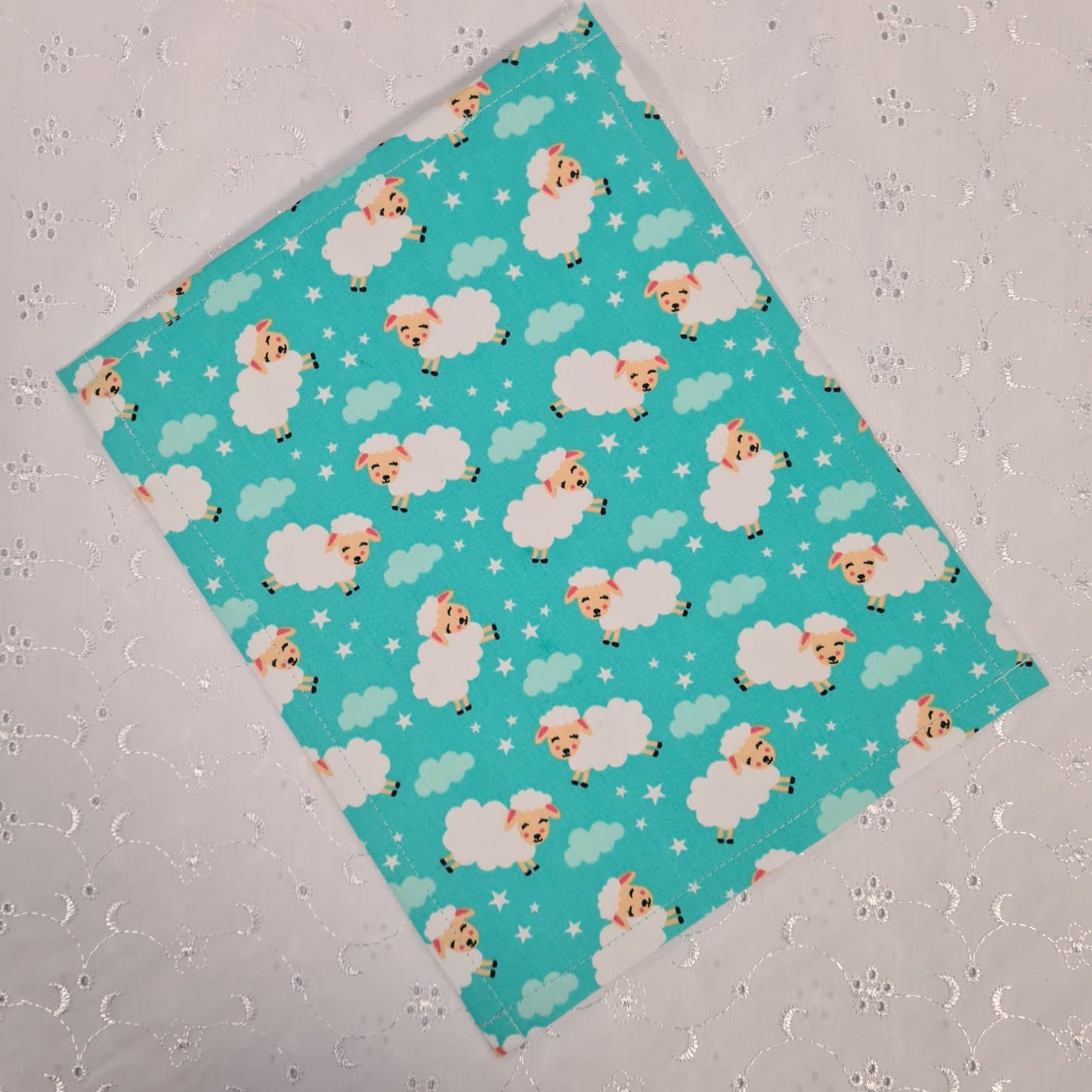 8x10 Vinyl Fronted Project Bag - Baa Baa Project Bag with Lace Trim