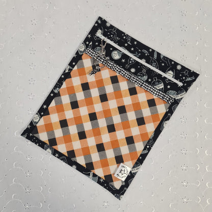 8x10 Vinyl Fronted Project Bag - Spooky Potions with Checker Trim