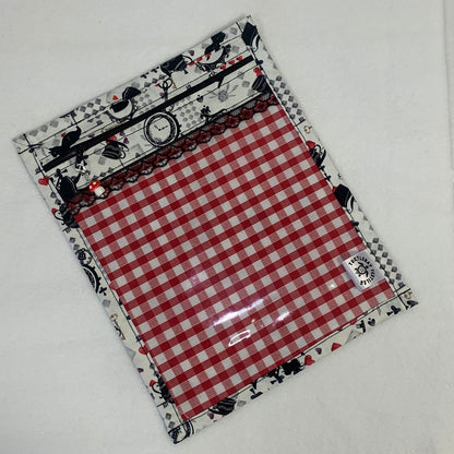 8x10 Vinyl Fronted Project Bag - Alice in Wonderland with Lace Trim