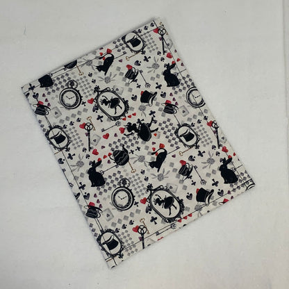 8x10 Vinyl Fronted Project Bag - Alice in Wonderland with Lace Trim