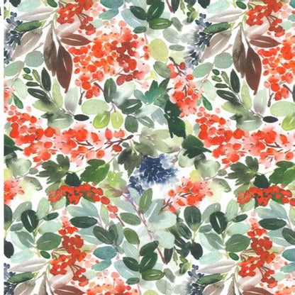 Rose & Hubble - Watercolour Red Berries and Leaves